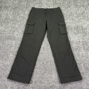 Smith's Workwear Cargo Pants Mens 34x32 Gray Green Fleece Lined Stretch Workwear